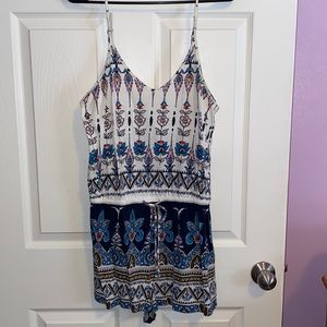 Flower and Paisley Print Romper